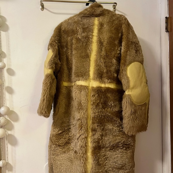 ACNE Studios Lamb Shearling Sheepskin coat teddy bear Green Brown - Picture 13 of 16